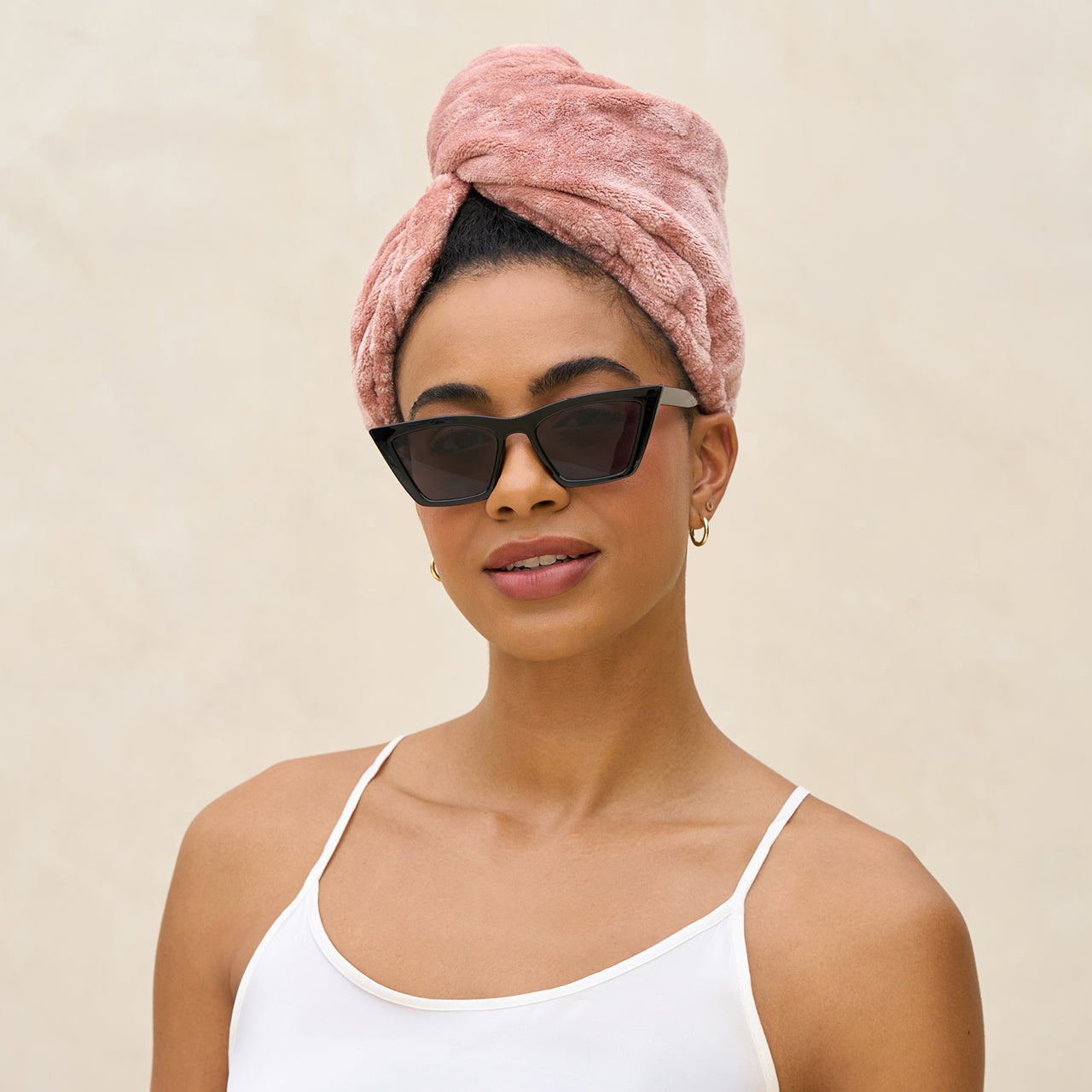 Terracotta Plush Microfiber Hair Towel Turban - Image 4