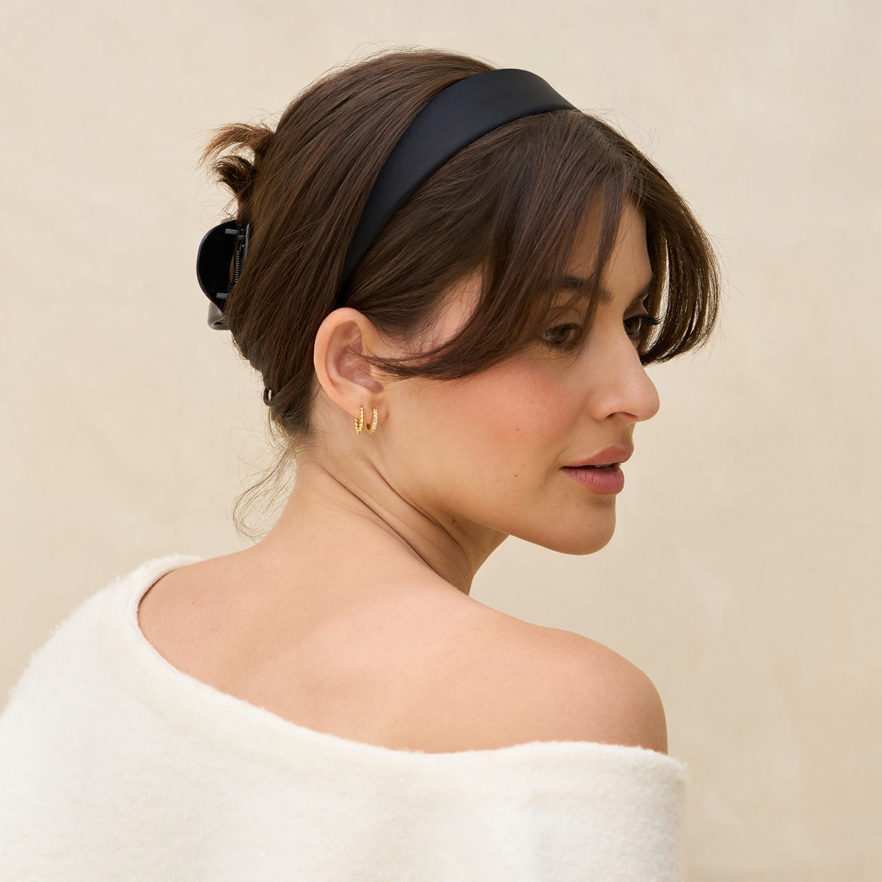 Black & Chocolate Satin & Velvet Headbands - Image 4