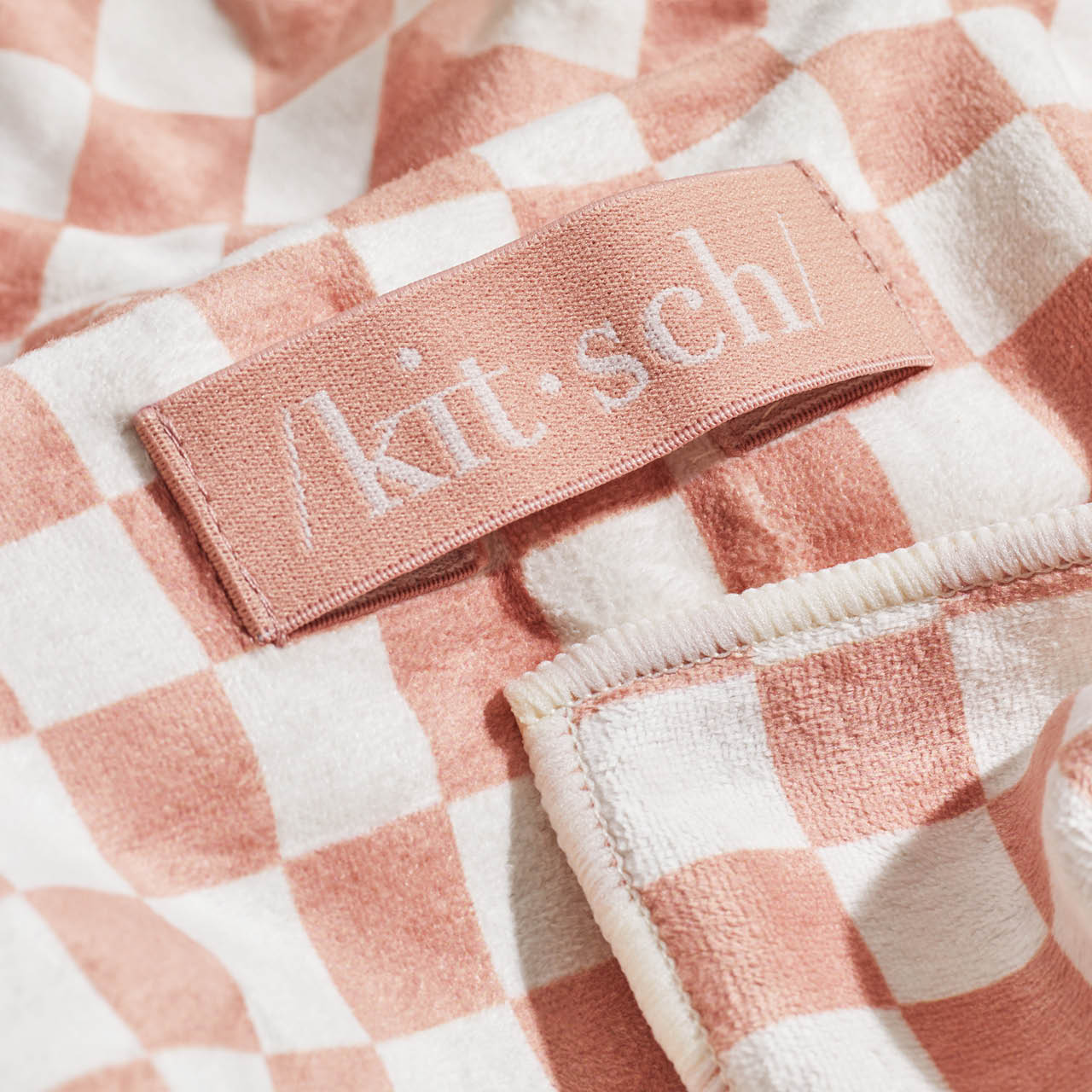 Terracotta Checker XL Hair Towel Wrap - Image 4