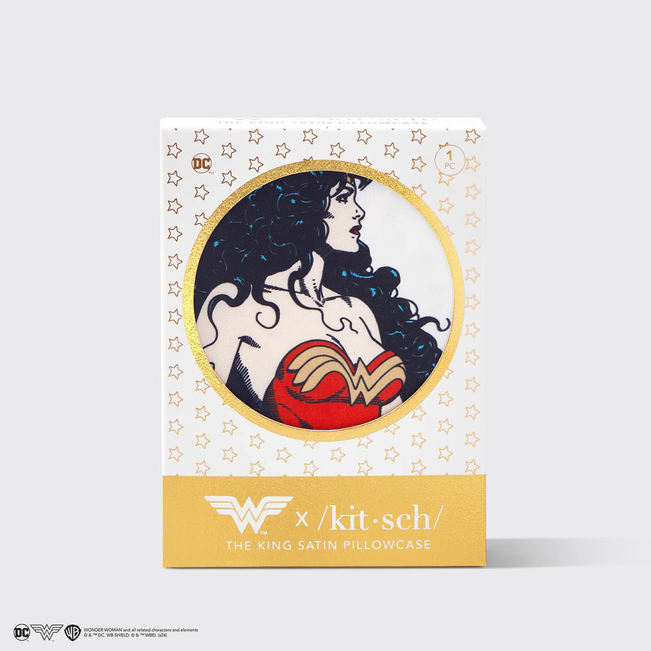 Kitsch x Wonder Woman Satin Pillowcase in Believe in Wonder - King - Image 3