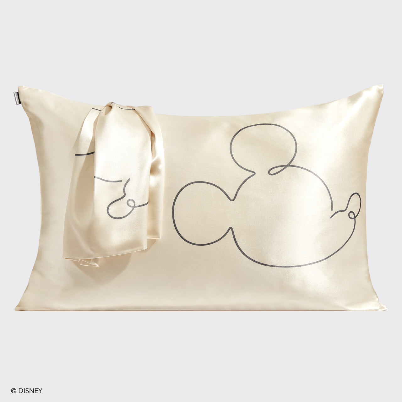 Alternative view of Kitsch x Mickey and Minnie Satin Pillowcase in Mr. Mouse
