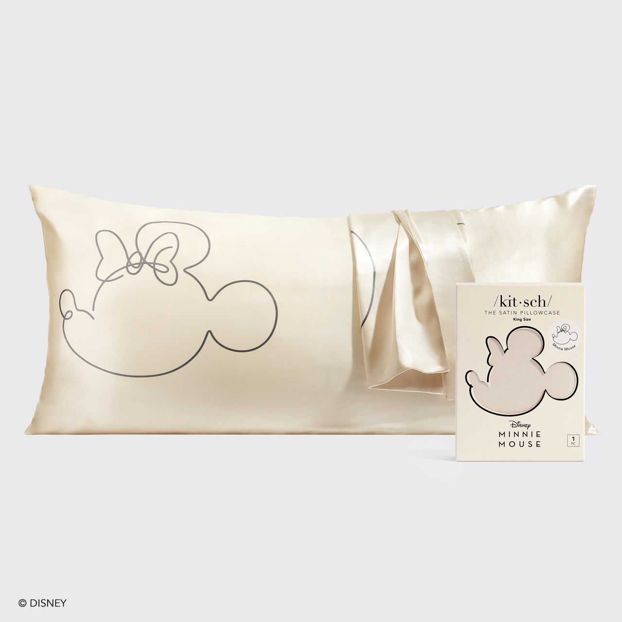 Kitsch x Mickey and Minnie Satin Pillowcase in Mrs. Mouse - King