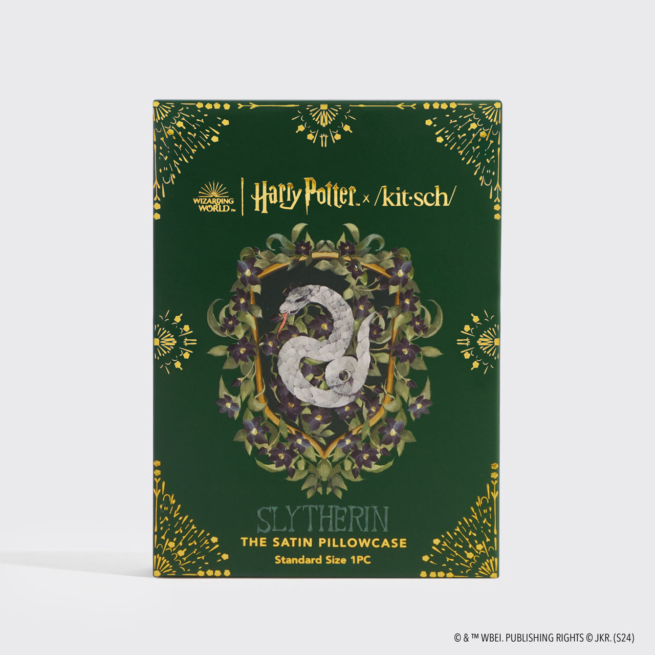 Kitsch x Harry Potter Satin Pillowcase in Slytherin - Image 3