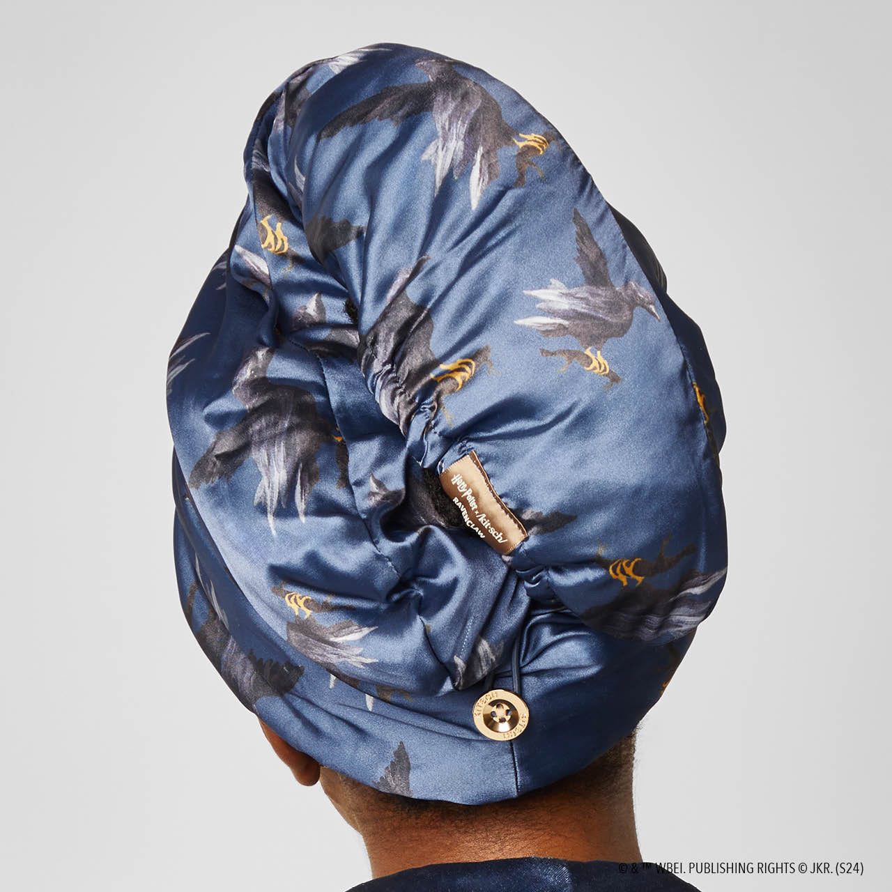 Kitsch x Harry Potter Satin Wrapped Hair Towel in Ravenclaw - Image 4