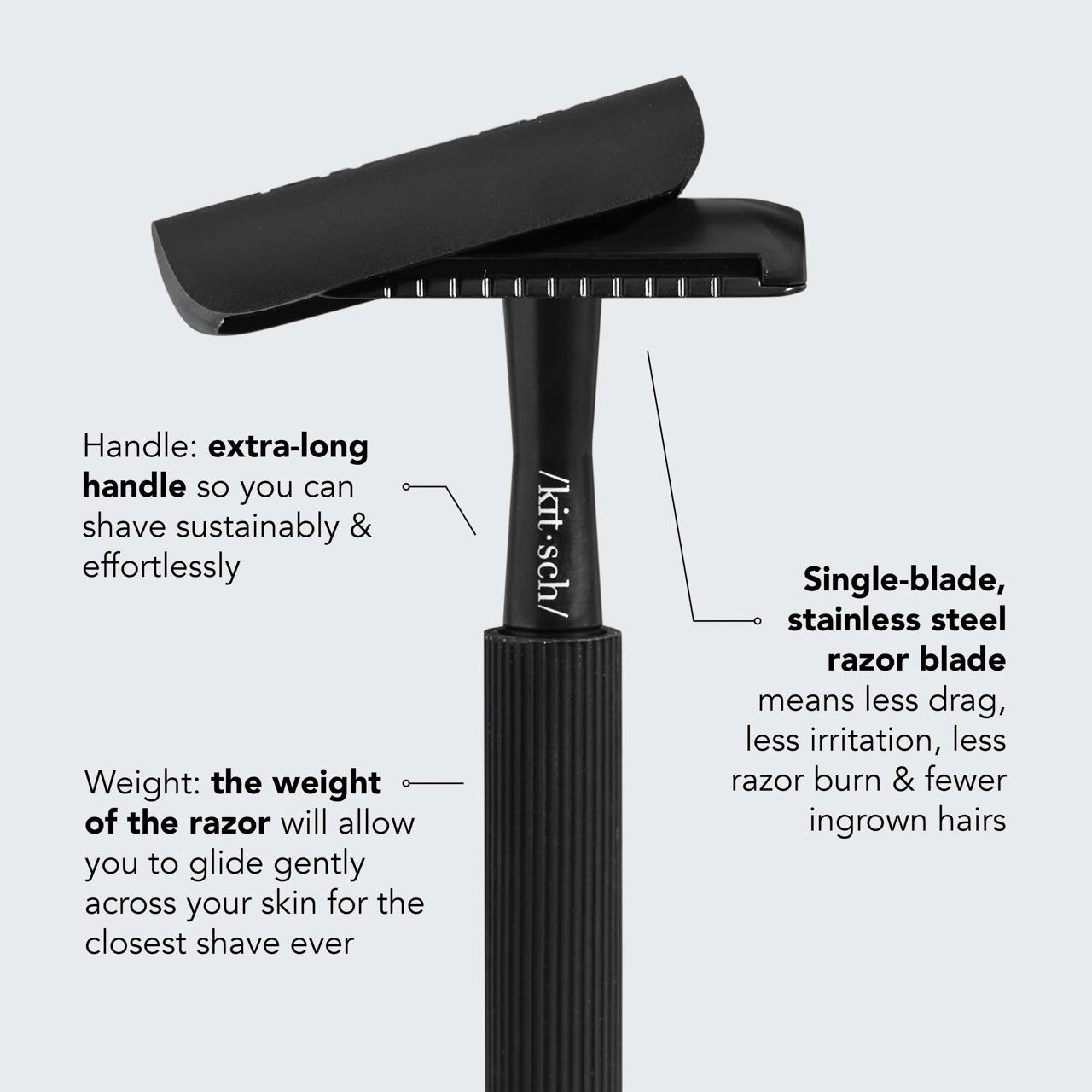 Alternative view of Safety Razor & Shave Butter Bundle - Black