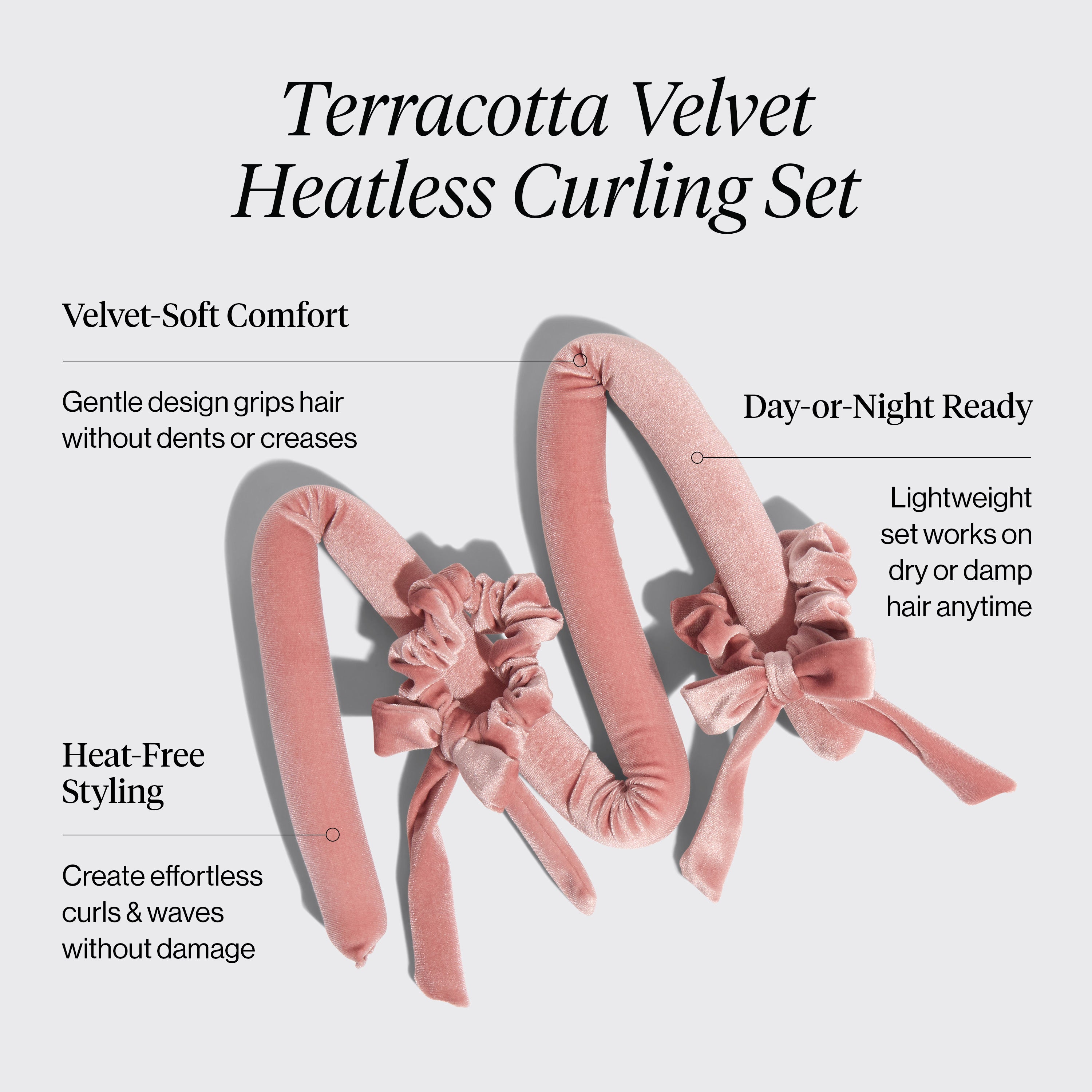 Terracotta Velvet Heatless Curling Set - Image 2