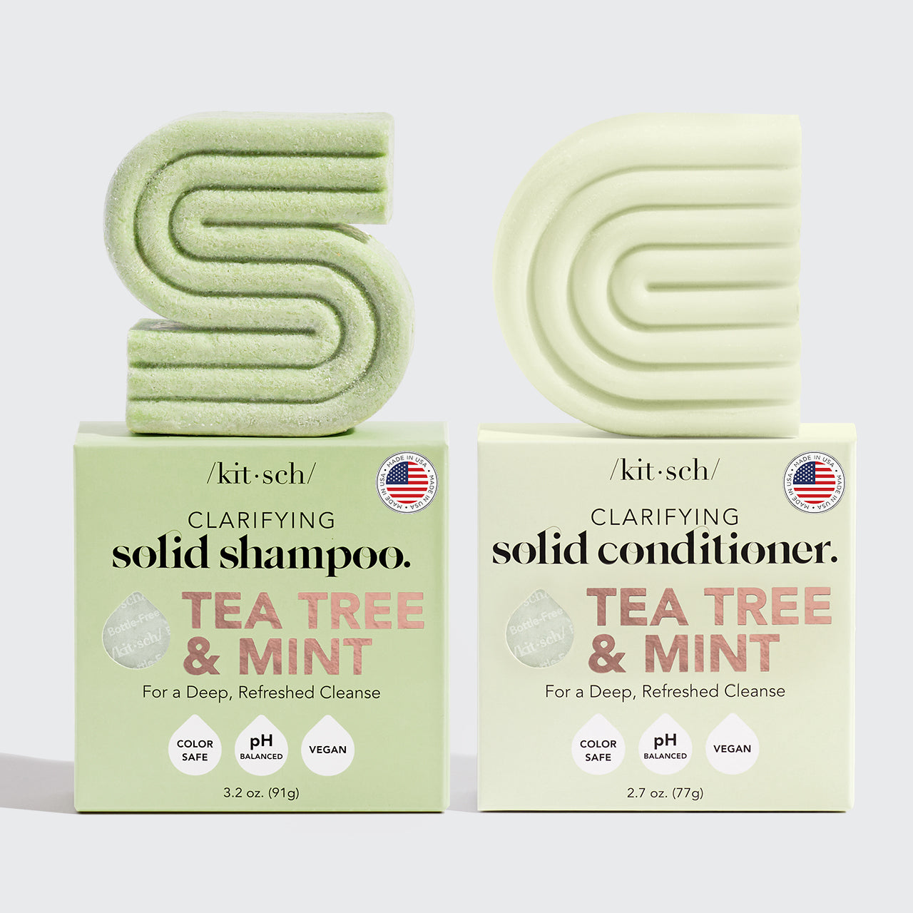 Tea Tree & Mint Clarifying Shampoo & Conditioner Bar Combo
